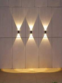 1pc 2 LED Solar Light, Outdoor Atmosphere Wall Lamp, Up And Down Light Control Fence Light For Garden, Street, Balcony, Yard, Garage, Corridor Decor