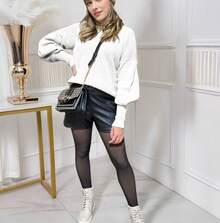 Women's Cold Weather Blouse Turtleneck Knitted Sweater - 白色 - 查看 4