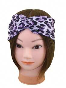 1/6pcs Elastane Fashion Leopard Print Yoga Headband - Wide Knot Sports Sweatband For Normal Hair Vintage Style Soft Stretchy Non-Slip Moisture-Wicking Leopard Print Headbands For Women - Stylish Sports Accessories For Running, Cycling, Gym