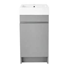 Mainstays 17.75 Bathroom Vanity Cabinet With Cultured Marble Sink Soft Silver - Soft Silver as pic - View 3