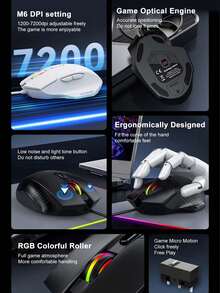 Ratón con cable silencioso M100 para oficina/juegos, USB, uso en computadora, hogar/negocios, café internet, ratón de escritorio para juegos - Multicolor - Ver 3