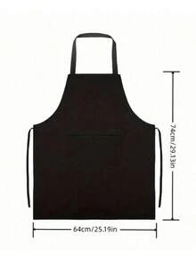 1/2pcs Customized Black Kitchen Cooking Apron, Modern Polyester Oil-Proof Apron, Black Kitchen Apron, Polyester Apron, Suitable For Garden, Kitchen And Housework, Perfect For Home, Restaurant And Kitchen Cooking, Creating A Warm Home Atmosphere. - Multicolor - View 5