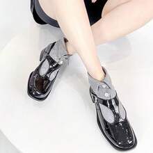 1 Pair Women's Short Socks In Black, White And Gray, Fashionable For Wearing With Dress Shoes - Multicolor - View 13