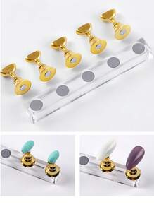 5 Stück/Set Magnetischer Nagel Halter Falsche Nagel Spitze Übungsständer Kristall Basis Halter Nagelkunst Anzeige für Nagelstudio DIY & Übung, Nagelbedarf, Nagelwerkzeuge, Nagelkunstwerkzeuge, Schulbeginn, Nägel, Nagelwerkzeuge für Aufklebe-Nägel