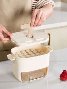 1 pieza Molde de cubitos de hielo de PET con interruptor de liberación con un solo toque, dos opciones de color clásico, asa de transporte conveniente en la tapa, extracción de hielo sin esfuerzo, perfecto para uso doméstico y actividades al aire libre, ideal para cócteles y bebidas refrescantes