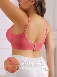 3pcs/Set Plus Size Seamless Wireless Maternity Nursing Bra, Front Button, Breathable, Lift Support