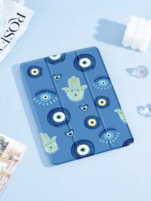 创意手掌眼心形设计保护壳适用于 iPad Air4/5 10.9 英寸、iPad 7/8/9/10.2 英寸、iPad 第 10 代，适用于 Kindle Paperwhite 第 12 代 2024、Kindle（第 11 代）2022 年发布，适用于三星 Galaxy Tab S6 Lite 10.4 英寸，具有自动睡眠/唤醒功能 - 彩色 - 查看 1