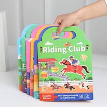 Children DIY Sticker Book Bubble Scene Sticker Jelly Paste Toy Kids Portable Reusable Quiet Busy Paste A Book,School Supplies,Back To School