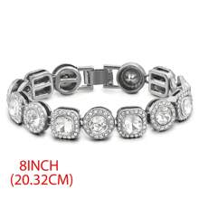 1 Stück/4 Stücke Hiphop Armband für Herren und Damen, rundes oder quadratisches Herz mit voll besetzten Strass, mehrlagige Ketten-Armband Set in Gold und Silber, funkelnde Eisenkette Metall Miami Armband Schmuck zum Valentinstag