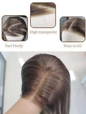 SALLYWELL Blonde 7x5 Glueless Frontal Wig Highlight Blonde 7x5 Lace Front Wig Wear&Go Pre Plucked Glueless Long Straight Ombre Mixed Brown Synthetic Lace Front Wigs For Women With 5 Inch Deep Part 26 Inches