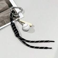 1 pieza Colgante de bolso de béisbol con cuerda trenzada, colgante de bolso de alta calidad, colgante de llavero con cuerda