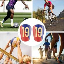 6 Pairs Mini Football Shin Guards, Master Red & Blue Striped, Thick , Adult Detachable, Suitable For All Seasons