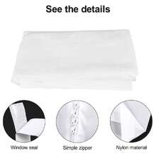 ¡Promoción! Sello de ventana de bloqueo de aire para aire acondicionado portátil, placa de sellado de tela Flexible de 400, sello de ventana con cremallera y Ad GLPC - Blanco - Ver 3