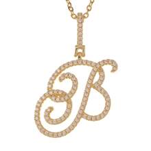 1pc Copper Zirconia A-Z Alphabet Pendant Chain Necklace Fashion Woman Initial Name Jewelry