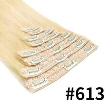 Straight Clip In Hair Extensions Real Human Hair 8pcs Clip Ins Women Brazilian Remy Human Hair 26 Inch Bleach Blonde #613 - S613 - View 3