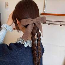1pc New Elegant Polyester Solid Color Bowknot Hair Clip, Versatile Hair Accessory For Women, All Seasons - Multicolor - View 8
