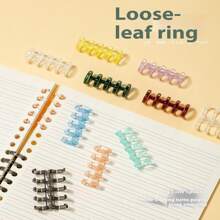 20pcs 5-Hole Ring Binder Clasp A4 Plastic Loose Leaf Binder Rings Replaceable Transparent Plastic Rings For Notebook,Back To School,School Supplies