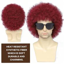 Airhostess Judge Colonial Wig For M Funny Crazy Wigs Washington Hallowe Costume Cosplay Party Wigs (Light Brown) - Tóc giả C-70s màu đỏ - Xem 6