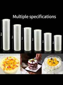 Collar de pastel de acetato transparente de 5 m/rollo, rollo de tarta, empaque elegante para tartas, decoración de bordes, embalaje de plástico para tortas y envolturas de torta, rebanada de mousse para pasteles, collar para decoración DIY de hornear, elaboración de tarjetas agitadoras, mousos para mouse, chocolate y pastelería, accesorios de horneado perfectos tanto para uso doméstico como profesional, adecuado para Halloween, Navidad, cumpleaños, boda, graduación, Día de la Madre, día del Padre, baby shower, reveal decoración para pastelería - Multicolor - Ver 3