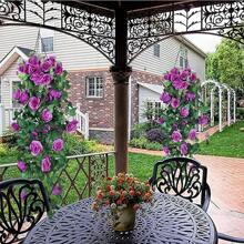 Nejlue Artificial Flowers/Plants1111 Home & Living 1/2 pièces Fleurs de rose artificielles Plante grimpante Fausse fleur pendante Feuillage artificiel Rotin faux pour décoration de maison, salle de classe, bureau, décoration d'automne, chambre, bureau, jardin, décoration de mariage de voiture, décoration d'arche de linteau, maison, salle à manger, chambre à coucher, porche avant couvert