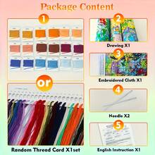 JOZYSH 1 Set 40x40cm/ 15.7x15.7Inch DIY Stamping Cross Stitch Kit, Beautiful Night Stamping Cross Stitch Kit, Random Thread Card Cross Stitch Materials Set, Living Room Entrance Bedroom Decoration, Home Decoration Home Decor Art Gift