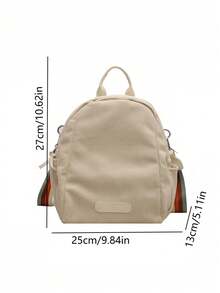 Korean Style Casual Minimalist Design Cute Sling Backpack - Beige - View 7