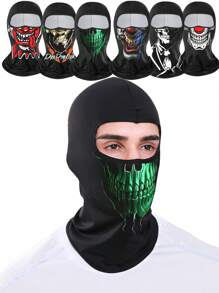 1pc Outdoor Sports Quick Dry Breathable Ice Silk Face Cover, Digital Print Full Face Mask, Suitable For Cycling, Fishing, Beach Sports, UV Protection And Windproof
