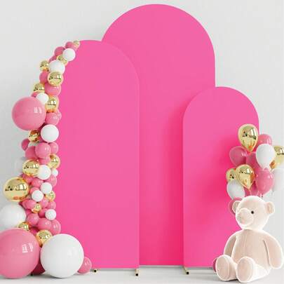 Arche de fond rose, 1,5 m, 1,8 m, 2 m, 2,2 m Housse d'arche de mariage, 2 côtés en tissu stretch attachés, parfait pour décor d'arche de mariage, d'anniversaire (cadre d'arche non inclus, tissu uniquement)