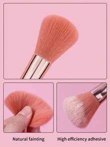1pc Manual Soft Hair Blush Brush Powder Brush Brightening Highlight Brush Beginners Multi-Functional Portable Makeup Tool - Multicolor - View 4