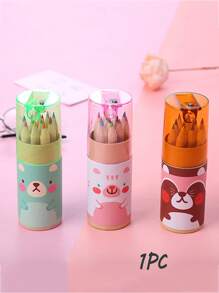 12 pezzi Piccola matita da disegno e colorare a 12 colori, set di piccole matite colorate a tema orsetti, colori casuali, adatto per il ritorno a scuola