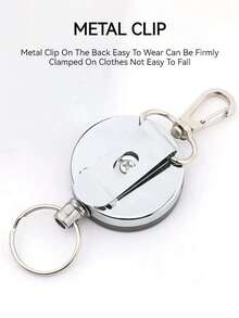 1 pieza Llavero retráctil con rebote, llavero retráctil antipérdida para exteriores, antiholgura, para deportes, esquí, pesca, escalada, ciclismo, útiles escolares