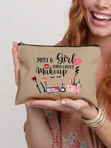 Chic Women's Toiletry Bag With Cosmetic Print - Lightweight, Zippered Makeup Pouch For Travel & Daily Use - Versatile Organizer For Stationery, Student Pencil Bag, Snack Bag,Medicine, And Accessories - Perfect Gift Idea,Gifts For Friends, Sisters, Friends And Classmates Returning To School, Gifts Mother's Day Gift - Multicolor - View 9