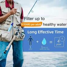 1 Set mobiler Wasserfilter für den Außenbereich, ultra leichtes 4-stufiges Filtersystem mit 0,01 Mikron, tragbarer Wasserreiniger in Trinkhalm-Form, geeignet für Outdoor-Reisen, Wildniserkundungen und Notfallsituationen