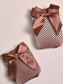 1 Pair Baby Girls' Butterfly Decor Fashion Fishnet Socks, Summer - Multicolor - View 10