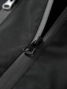 Plus Size Men's Long Sleeve Casual Hooded Jacket, Minimalist Design, Fall