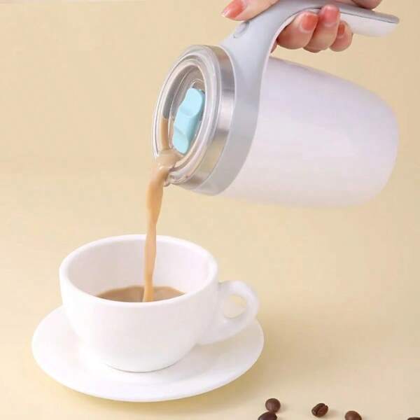 RAF Taza de agitación completamente automática, taza de café eléctrica multiusos, vaso magnético de acero inoxidable giratorio para perezoso, tazón de leche, jarra