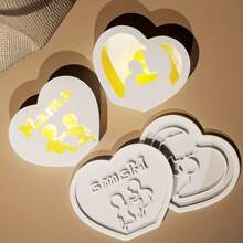 1set/5pcs Mother's Day Love Box Candle Base Ornament Resin Silicone Mold DIY Gypsum Casting Candlestick Decorative Crafts