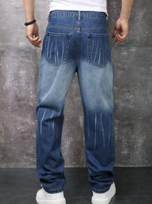 Men's Fashionable Straight-Leg Jeans, Suitable For Summer