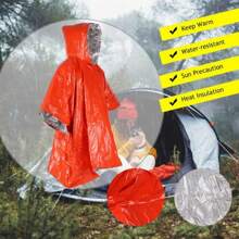 Emergency Survival Raincoat Windproof Warm Outdoor Blanket Suitable For Camping And Hiking PE Material Unisex Style