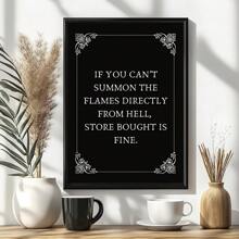 1pc Unframed Gothic Decor Kitchen Art Poster Canvas Print Coffee Cart Bar Dopamine Decor Painting Moody Dark Academia Witchy Funny Picture For Apartment,Minimalist Modern Home Decoration