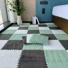 6 块/16 块方形泡沫地垫 毛绒地毯垫 适用于房间 窗台 卧室 宿舍 联锁地毯 - 彩色 - 查看 3