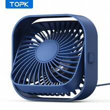 TOPK 个人台扇，3 速 4 英寸小型 USB 便携式风扇，USB 插入式迷你冷却风扇，360° 可旋转静音台式风扇，适用于家庭办公室卧室宿舍室内室外夏季礼物 - 彩色 - 查看 18