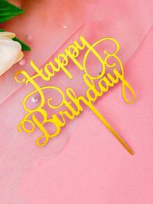 10pcs/20pcs/40pcs/60pcs Happy Birthday Acrylic Cake Topper, Birthday Cake Decorations, Valentine's Day, Party Decorations, Modern Letter Graphic Cake Toppers, Suitable For Birthday Party Decorations, Perfect Memento For Family And Friends, Mother's Day, Gift For Mom, Halloween, Christmas