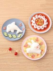 1 Piece Rabbit Dolphin Rice Mold 4-Piece Set, Bento Rice Ball Sushi Mold, Kitchen Mold Set - Multicolor - View 2