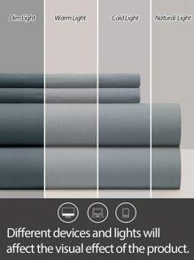 4 Stück/Set [100% Baumwolle] Bettwäsche-Set, pflegeleicht, leinenähnliche Textur Bettwäsche-Set (1 Stück Spannbettlaken + 1 Stück Flachbettlaken + 2 Stück Kissenbezüge) Spannbettlaken Set King, Queen, Full, TWIN Größe, Tiefe Taschen bis zu 35 cm, atmungsaktiv für besseren Schlaf, einfacher Stil, Geschenk für Mutter, Vater, Freund