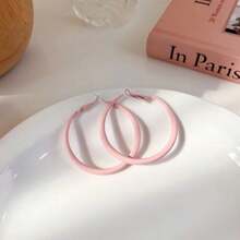 1 Pair Fashionable Simple & Versatile C-Shape Hoop Earrings