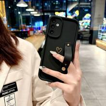 1pc Fashionable Stair-Like Photo Frame With Wrist Strap Stand, Protective Phone Case Compatible With IPhone 12/13 Pro Max, Honor X7, Galaxy A56 5G, Infinix Smart 8, Infinix Hot 40i, Spark 20, Spark 20C, Spark Go 2024, Redmi Note 14 5G, Moto E22/E22i, OPPO A54, Simple Design For Daily Use And Carrying Out Waterproof Shockproof Anti-Fall Scratch Resistant