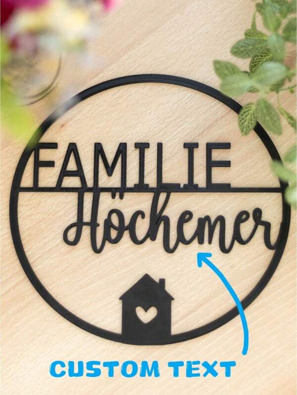 1 Stück personalisiertes Türschild - moderne Eingangstür Dekoration mit Familienname, individueller Türkranz & Namenstafel | wetterfest für Innen/Außen Raum Dekorationsaccessoires, Multifunktional, Ornamental, Wiederverwendbar, Elegant, Stilvolle, Hochwertige, Bunte, Moderne, Individuelle, Personalisierte, Einzigartige, Ideale Geschenke für Ihn, Ideale Geschenke für Sie, Freund, Vater, Freundin, Mutter, Familie, Freunde, Teeraum, Zuhause, Garten, Büro, für Jahrestage, für Valentinstag, für Muttertag, für Geburtstage, für Vatertag, für Abschluss, für Hochzeit, für Einweihung
