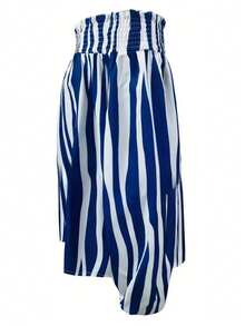 Plus 女式印花单领荷叶边优雅衬衫上衣