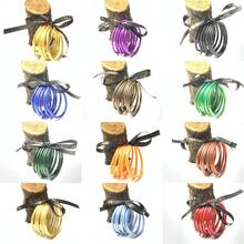 6 قطع/مجموعة أساور كرنفالية متعددة الطبقات، أساور مطلية بالبريق البلاستيكي باللون الذهبي والبنفسجي والأخضر، مناسبة للنساء لارتداء في عطلات الشاطئ - سلسلة الكرنفال - مشاهدة 13